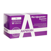 Метформин-Акрихин таблетки п/о. плен 1000мг 60шт Акрихин АО