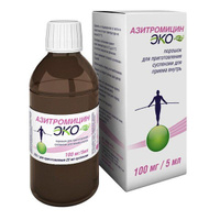 Азитромицин Экомед+шприц для дозирования порошок для приг. суспензии для приема внутрь 100мг/5мл 16,5г АВВА РУС АО