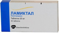 Ламиктал таблетки 25мг 30шт GlaxoSmithKline Pharmaceuticals S.A.