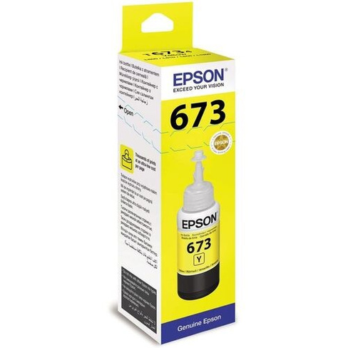 Чернила Epson 673 C13T673498 (аналог C13T67344A), для Epson, 70мл, желтый