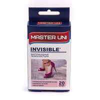 Пластырь бактерицидный на полимерной основе Мастер Юни Invisible 20 шт PharmLine Limited/Everaid CO