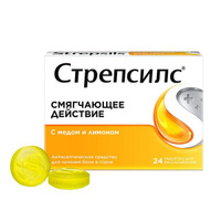Стрепсилс мед-лимон таблетки для рассасывания 24шт Reckitt Benckiser Healthcare