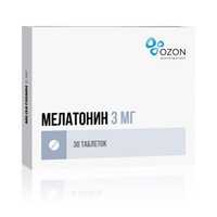 Мелатонин таблетки п/о плен. 3мг 30шт Озон ООО