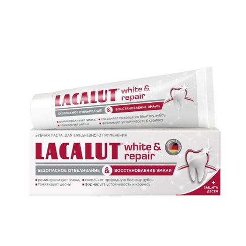 Паста зубная безопасное отбеливание и восстановление эмали White&Repair Lacalut/Лакалют 65г Dr.Theiss Naturwaren GmbH