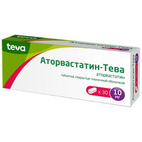Аторвастатин-Тева таблетки п/о плен. 10мг 30шт Алкалоид