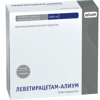 Леветирацетам-Алиум таблетки п/о плен. 1000мг 30шт Алиум АО