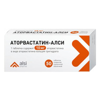 Аторвастатин-Алси таблетки п/о плен. 10мг 50шт АЛСИ Фарма