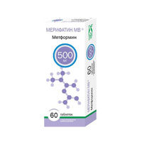 Мерифатин МВ таблетки с пролонг. высвоб. 500мг 60шт Фармасинтез-Тюмень ООО