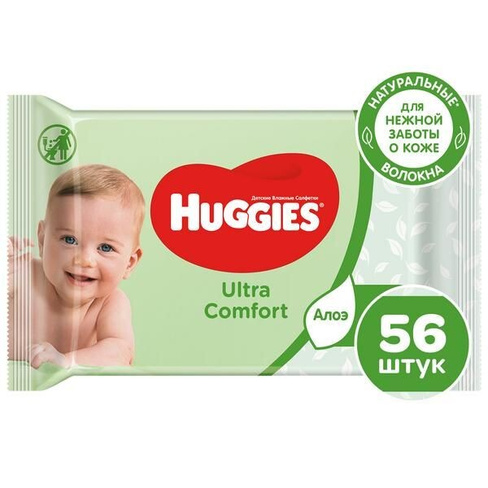 Салфетки влажные детские Huggies/Хаггис Ultra Comfort 56 шт. Kimberly-Clark