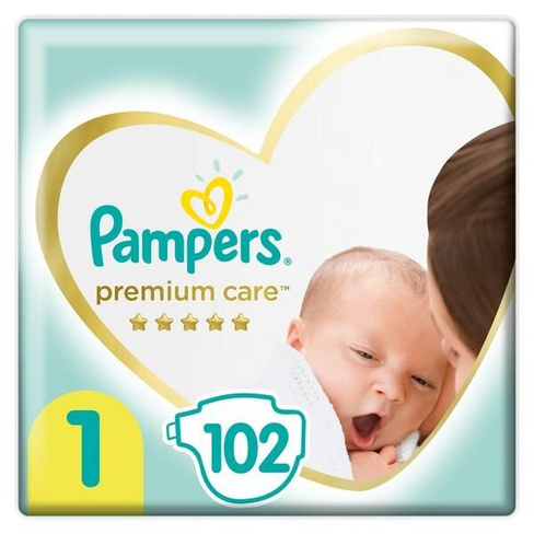 Подгузники детские одноразовые для мальчиков и девочек Premium Care Pampers/Памперс 2-5кг 102шт Procter & Gamble