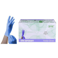 Перчатки смотровые нитриловые одноразовые неопудренные голубые SFM 200шт р.L SFM Hospital Products