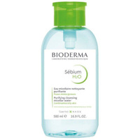 Вода мицеллярная для жирной и проблемной кожи лица H2O Sebium Bioderma/Биодерма помпа 500мл NAOS