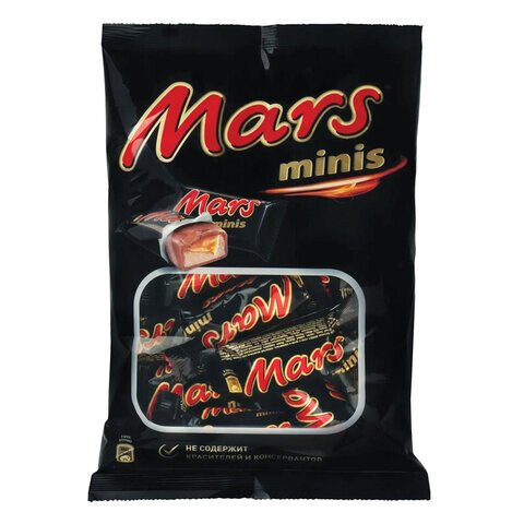 Батончики шоколадные мини MARS Minis с нугой и карамелью в молочном шоколаде 182 г 2261
