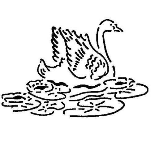Трафарет для декора d26см "Лебедь в пруду", пластик MASK 114 MARTELLATO