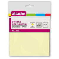 Стикеры Attache 76x76 мм пастельные желтые (1 блок на 100 листов)