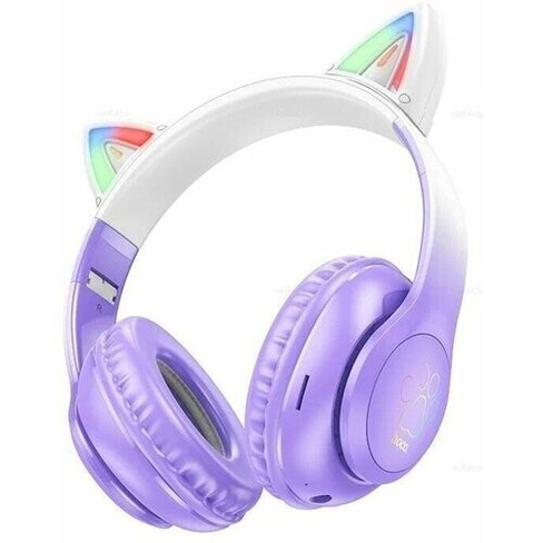 Наушники Bluetooth Кошачьи ушки Hoco W42 Cat ear Purple grape