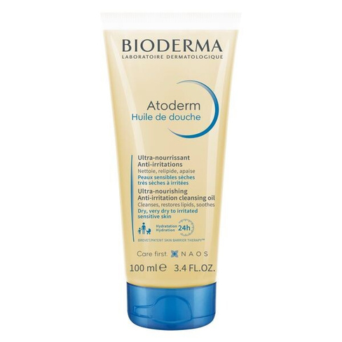 Масло для душа для сухой чувствительной и атопичной кожи лица и тела Atoderm Bioderma/Биодерма 100мл NAOS