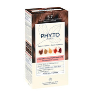Набор Phyto/Фито: Краска-краска для волос 50мл тон 5.7 Светлый каштан+Молочко 50мл+Маска-защита цвета 12мл+Перчатки Labo