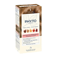 Набор Phyto/Фито: Краска-краска для волос 50мл тон 8 Светлый блонд+Молочко 50мл+Маска-защита цвета 12мл+Перчатки Laborat