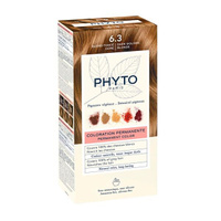 Набор Phyto/Фито: Краска-краска для волос 50мл тон 6.3 Темный золотистый блонд+Молочко 50мл+Маска-защита цвета 12мл+Перч