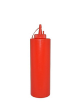 Емкость для соуса 375мл d=55мм h=215мм с крышкой красная Мастергласс | 1740