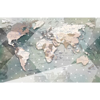 Моющиеся виниловые фотообои GrandPiK Карта мира. Страны. Океаны. Острова, 400х260 см GrandPik