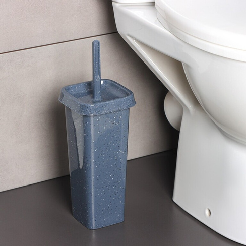 Комплект для туалета: ершик с подставкой spin&clean stone, темный камень No brand