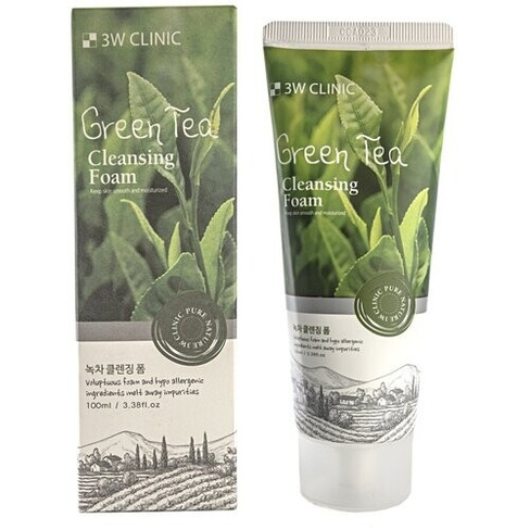 3W CLINIC Foam Cleansing Green Tea Пенка для умывания зеленый ЧАЙ. 3W Clinic