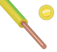 Провод ПуВ (ПВ-1) 10 мм², Rexant, желто-зеленый {01-8607-3} (200 м.)
