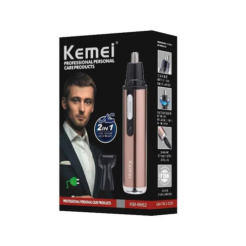 Kemei KM-6662 Электрический триммер для стрижки волос в носу и ушах, брови.