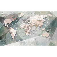 Моющиеся виниловые фотообои GrandPiK Карта мира. Страны. Океаны. Острова, 400х240 см GrandPik