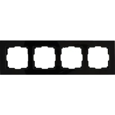 Рамка для розеток и выключателей Werkel Favorit 4 поста стекло цвет чёрный WERKEL Рамка серии Favorit из закаленого стек