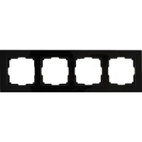 Рамка для розеток и выключателей Werkel Favorit 4 поста стекло цвет чёрный WERKEL Рамка серии Favorit из закаленого стек