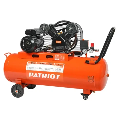 Компрессор ременной масляный Patriot LRM 100-480R, 100 л 480 л/мин 2.2 кВт PATRIOT