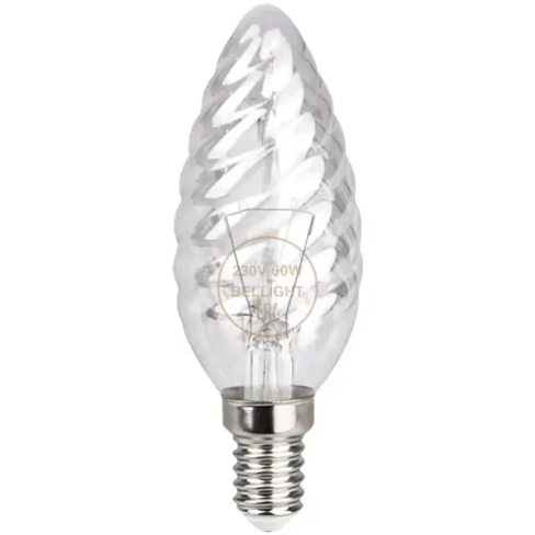 Лампа накаливания Belsvet свеча витая E14 60 Вт свет тёплый белый BELLIGHT Лампа ДВ 230-60 Е14 BL