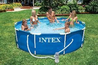 Каркасный бассейн INTEX Metal Frame 28202 INTEX 28202 Басс.каркас.мет. 3,05х0,76м + фильтр-насос 220в. 56999
